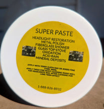 SUPER PASTE  (( INSTANT HEADLIGHT CLEANER )) MULTI PURPOSE CLEANER 7 OZ JAR